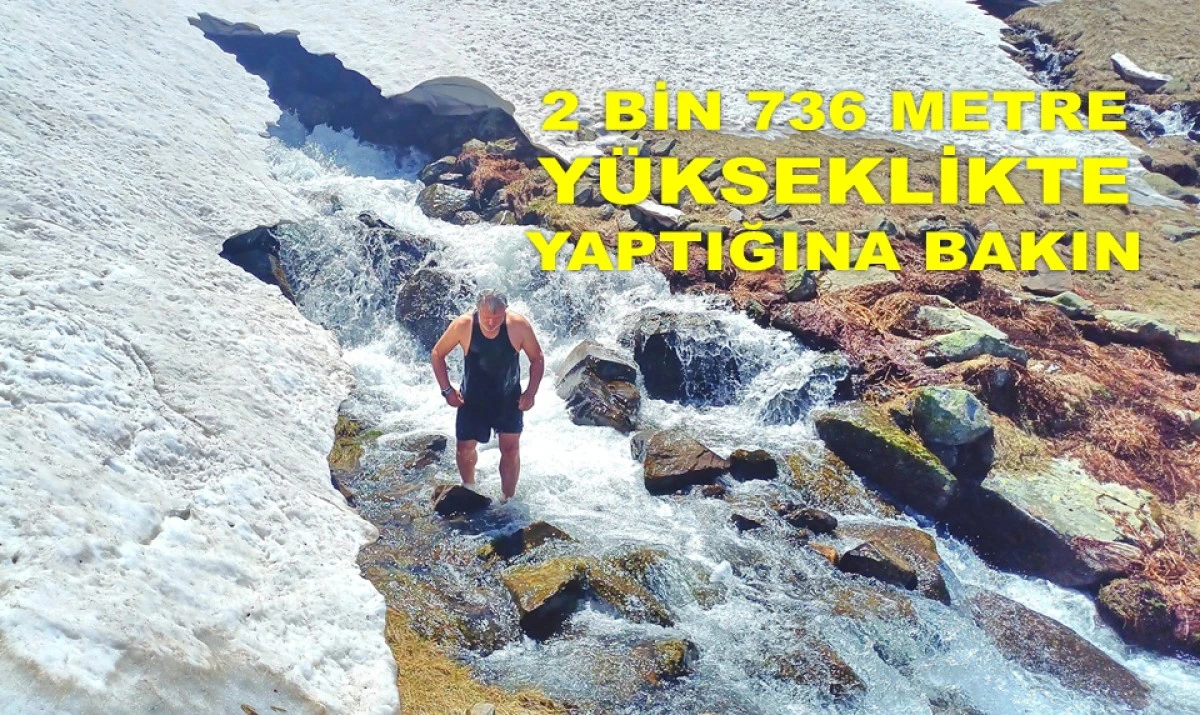 62 YAŞINDA DONDURUCU SOĞUKTA BUZ GİBİ SUYA GİRDİ