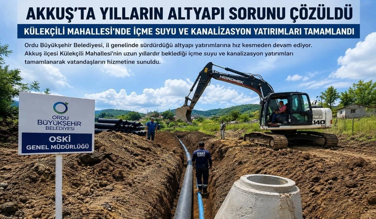 Akkuş'ta Yılların Altyapı Sorunu &Ccedil;&ouml;z&uuml;ld&uuml;!