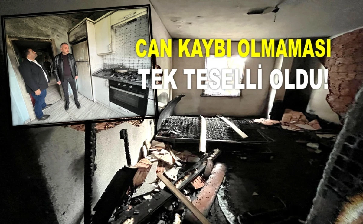 ÇATALPINAR'DA ÇIKAN YANGINDA EV KÜLE DÖNDÜ