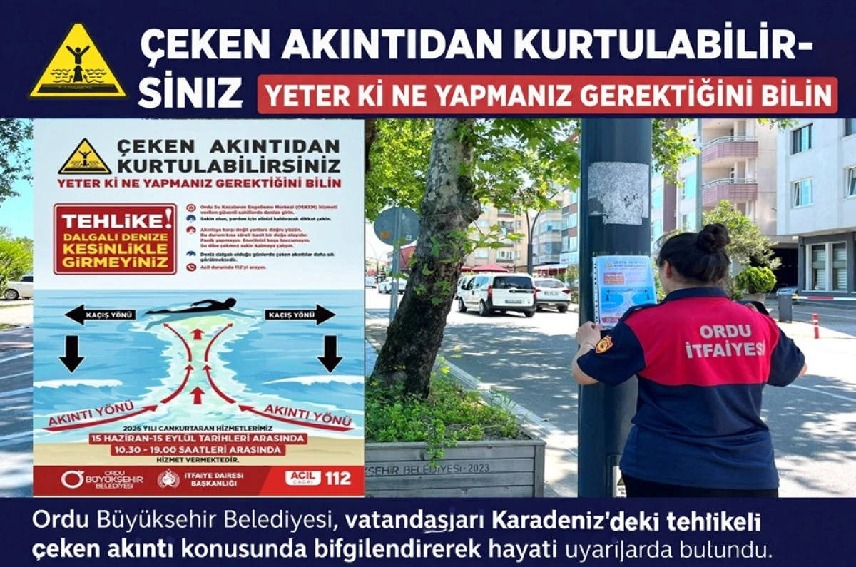 &Ccedil;eken Akıntıya Dikkat! Ordu&rsquo;da Peş Peşe Hayati Uyarılar