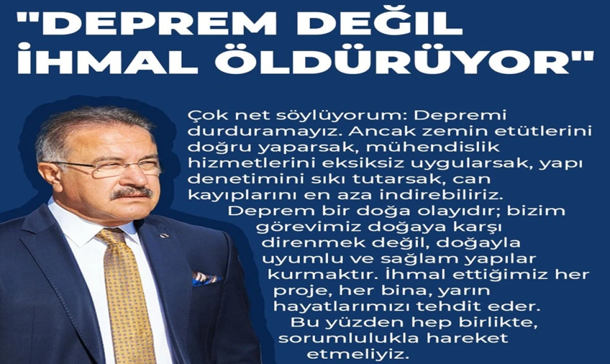 'DEPREME HAZIRLIĞIN ANAHTARI KENTSEL DÖNÜŞÜMDE'