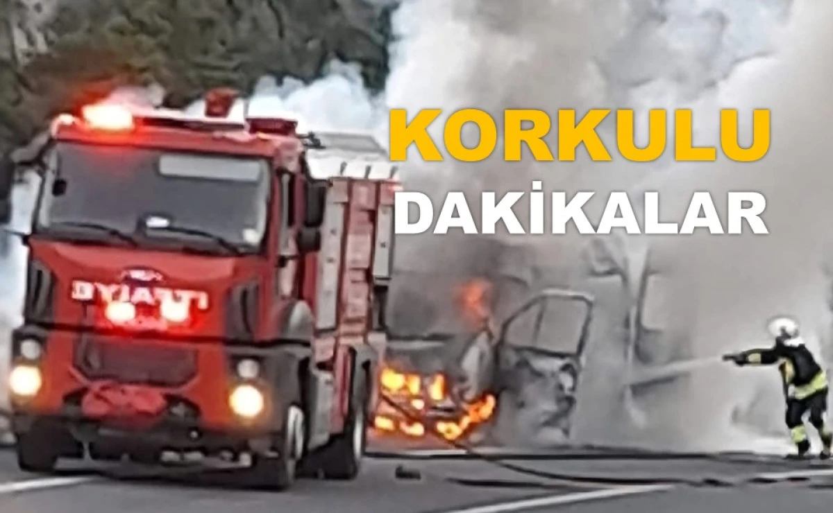 DEREYOLU'NDA SEYİR HALİNDEKİ MİNİBÜS YANDI