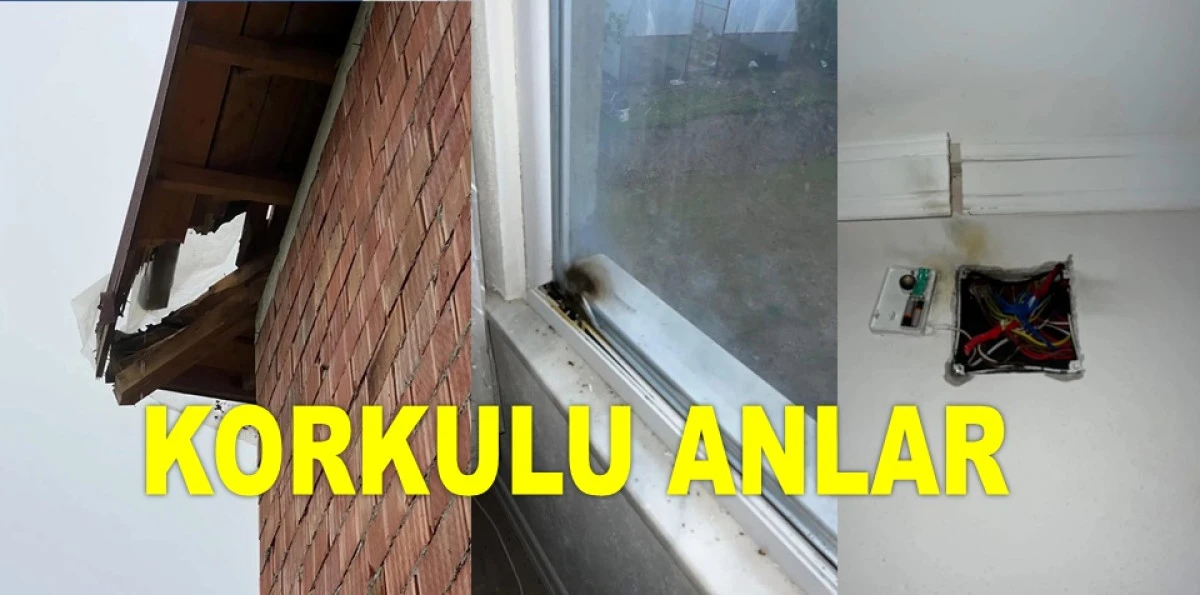 FATSA'DA EVE YILDIRIM DÜŞTÜ