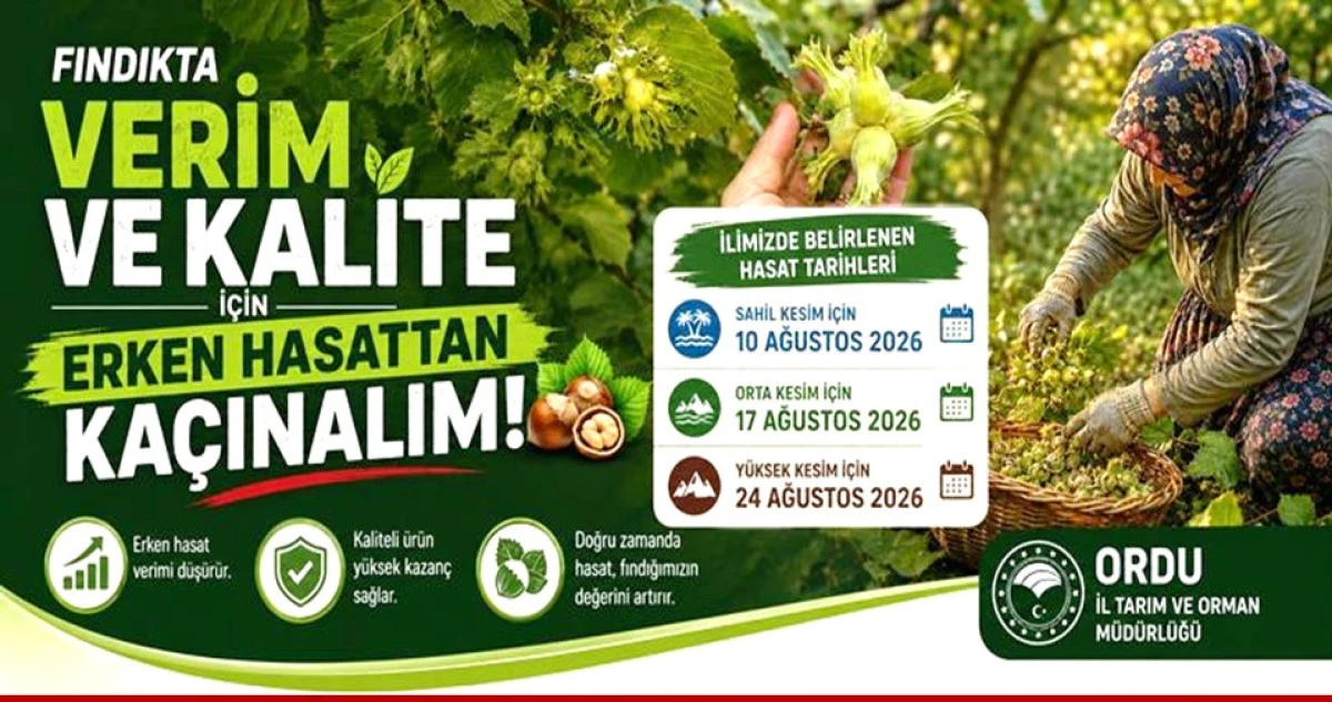 Fındık &Uuml;reticilerine Erken Hasat Uyarısı!