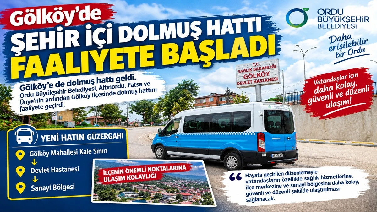 G&ouml;lk&ouml;y&rsquo;de Şehir İ&ccedil;i Dolmuş Hattı Hizmete Başladı
