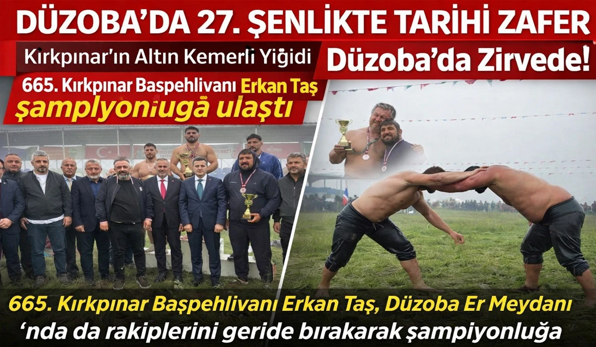Kırkpınar&rsquo;ın Başpehlivanı D&uuml;zoba&rsquo;da Da Zirvede!