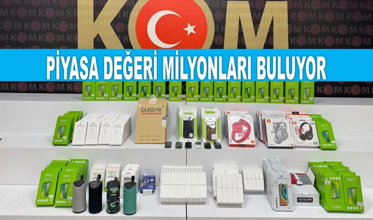 TELEFONLAR VE BİNLERCE ELEKTRONİK EŞYA ELE GEÇTİ