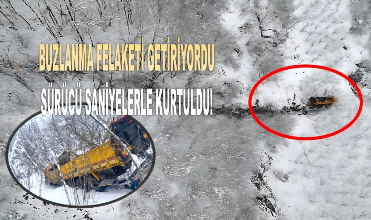 Korgan&rsquo;da Yem Y&uuml;kl&uuml; Tır 150 Metrelik U&ccedil;uruma Yuvarlandı!