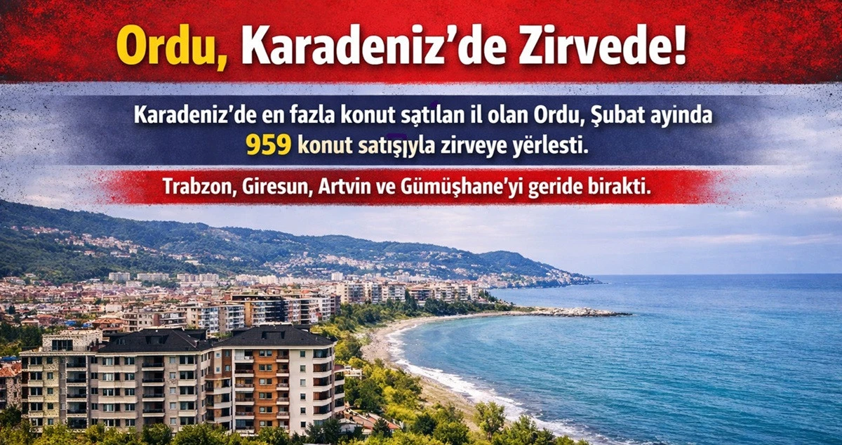 Ordu, 959 Konut Satışıyla Karadeniz&rsquo;de Zirvede!