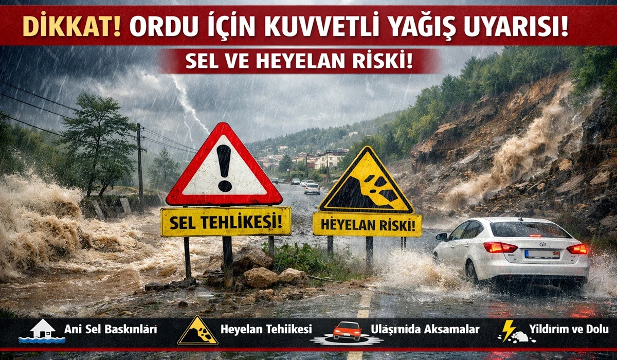 Ordu İ&ccedil;in Kuvvetli Yağış Uyarısı: Sel Ve Heyelan Riski!