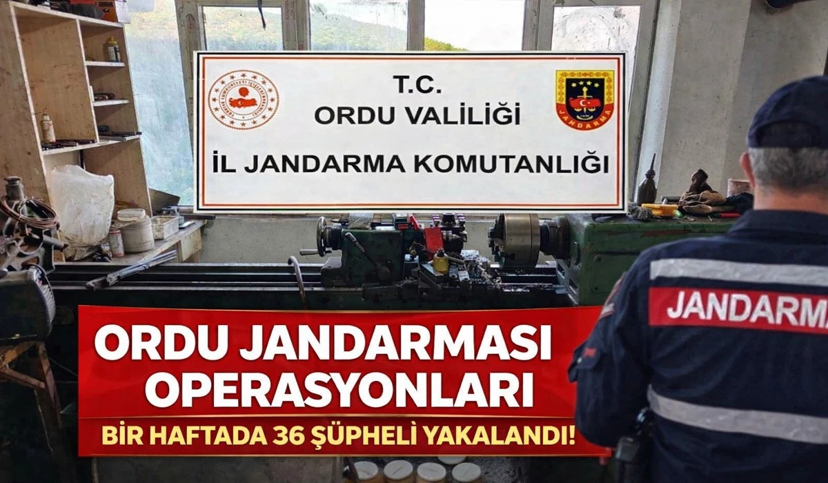 Ordu Jandarması&rsquo;ndan Su&ccedil;lulara Darbe! 36 Kişi Yakalandı