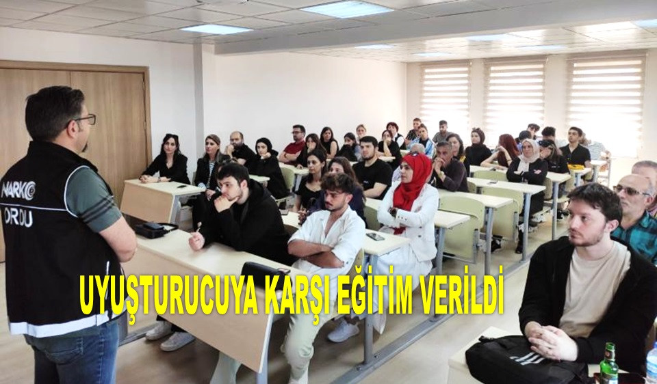 ORDU POLİSİ ODÜ'LÜ ÖĞRENCİLERE NARKO SEMİNERİ VERDİ