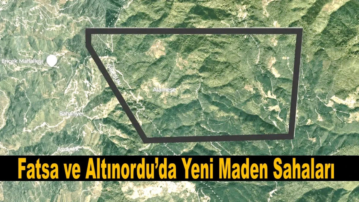 Ordu&rsquo;da 2 Bin 100 D&ouml;n&uuml;m Maden İhalesine &Ccedil;ıkıyor