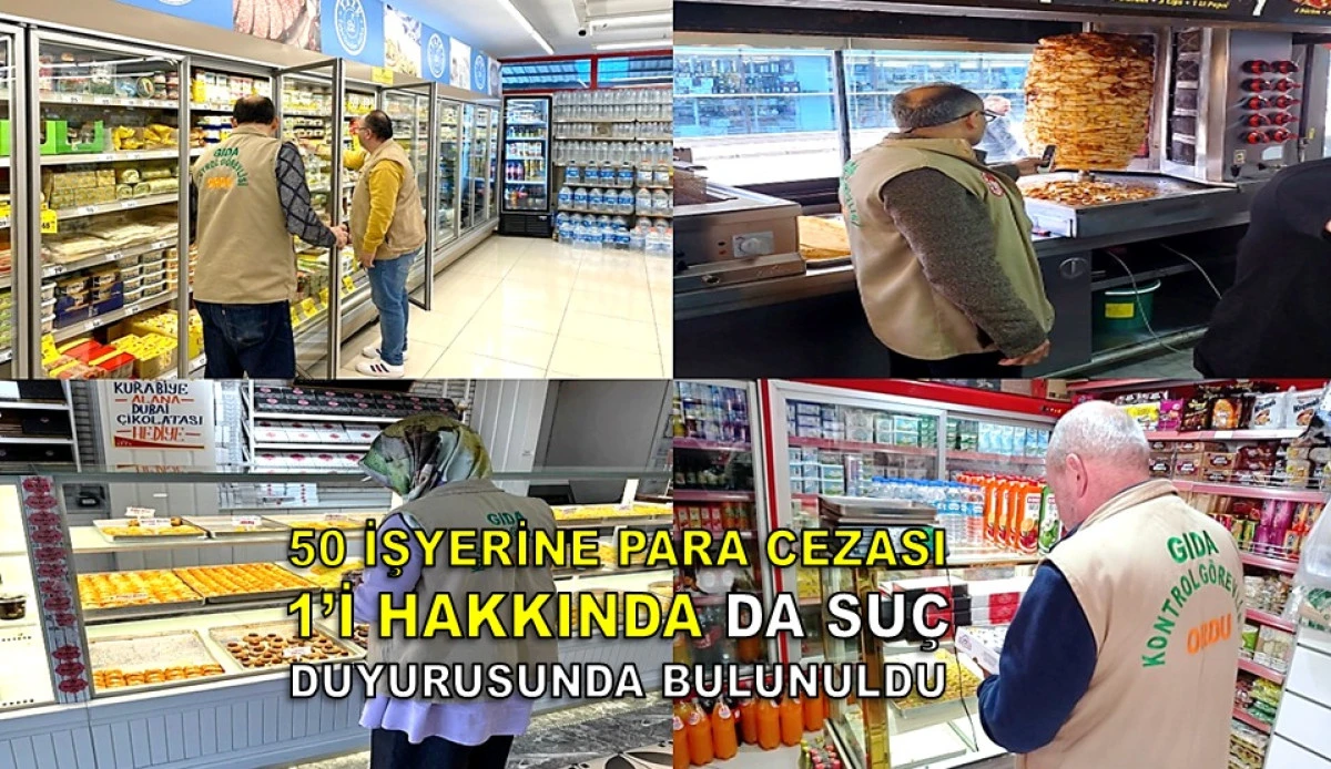 ORDU'DA 4 BİN 28 GIDA İŞLETMESİ DENETLENDİ