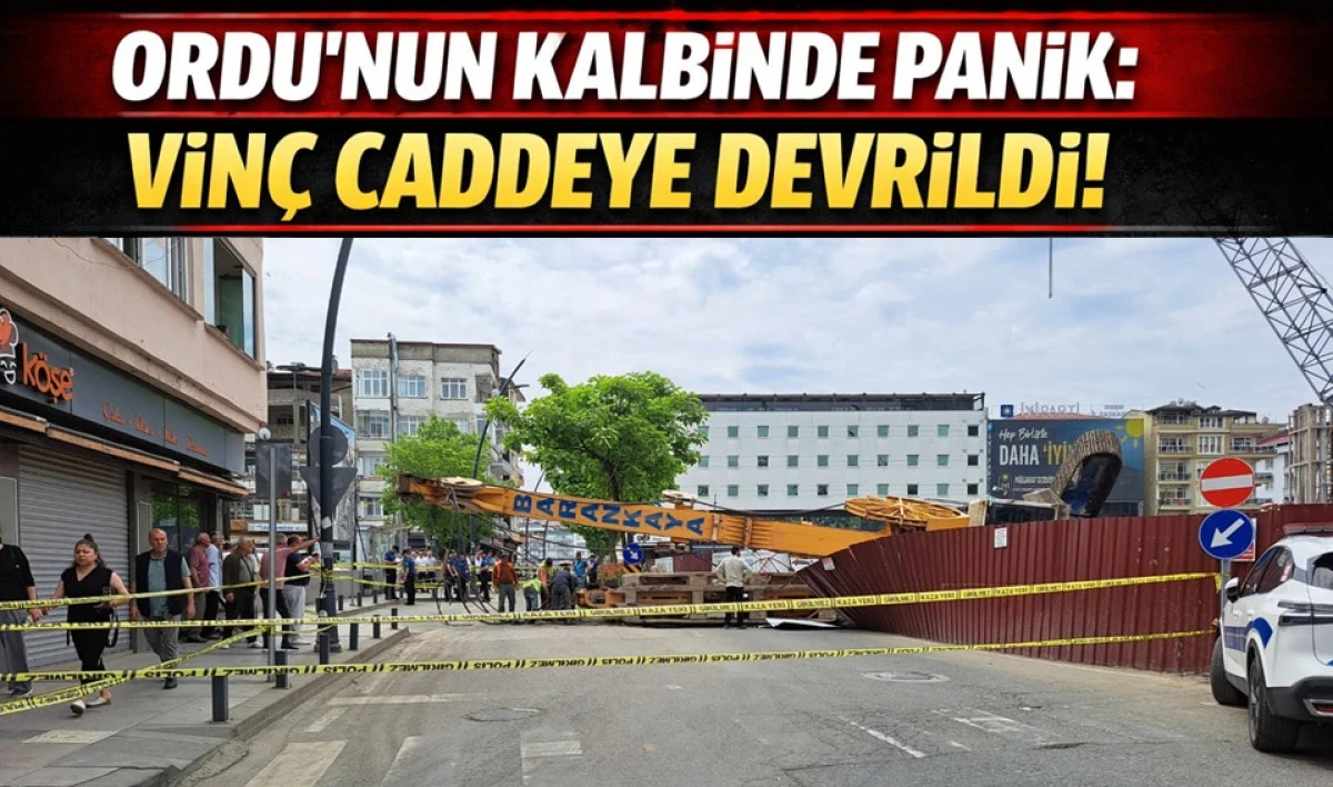 Ordu’da Faciadan Dönüldü: Vinç Yola Devrildi!