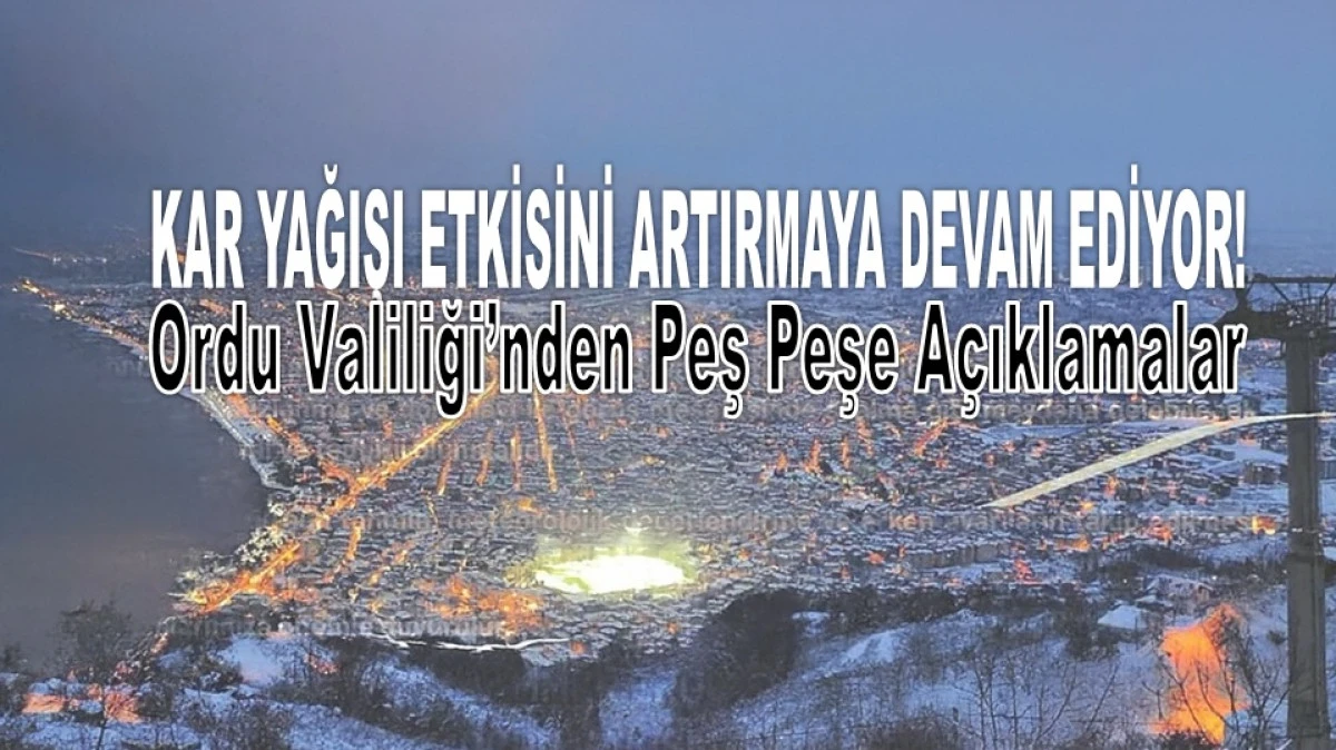 Ordu'da Okulların Tatil Olduğu İl&ccedil;e Sayısı 16 Oldu