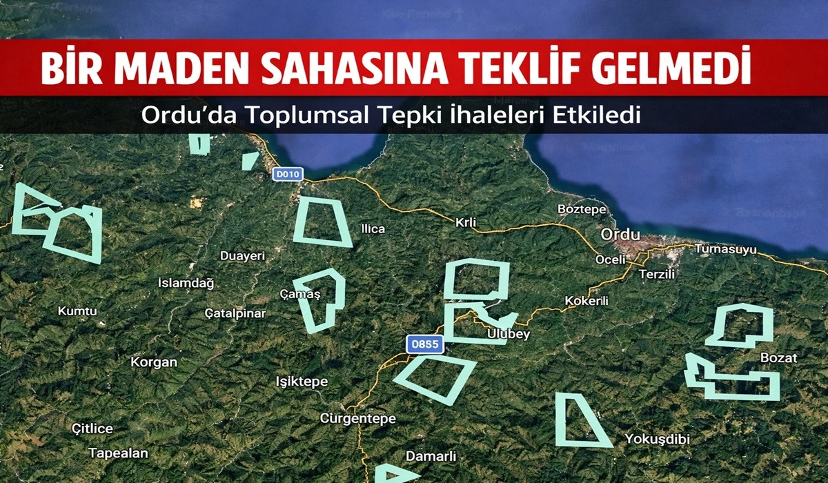 Ordu'da Sayacabaşı'ndaki Maden Sahasına Teklif Gelmedi