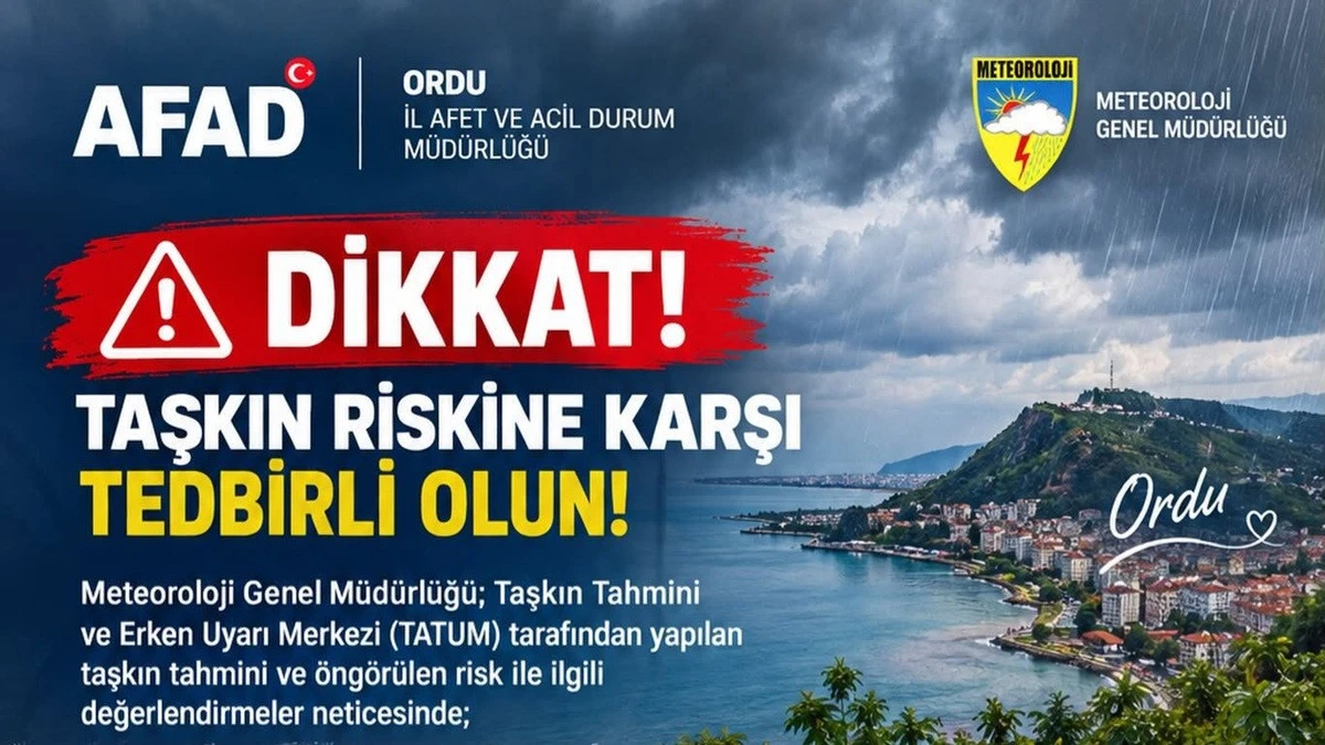 Ordu'da Sağanak Yağış Alarmı: Sel Ve Heyelan Uyarısı!