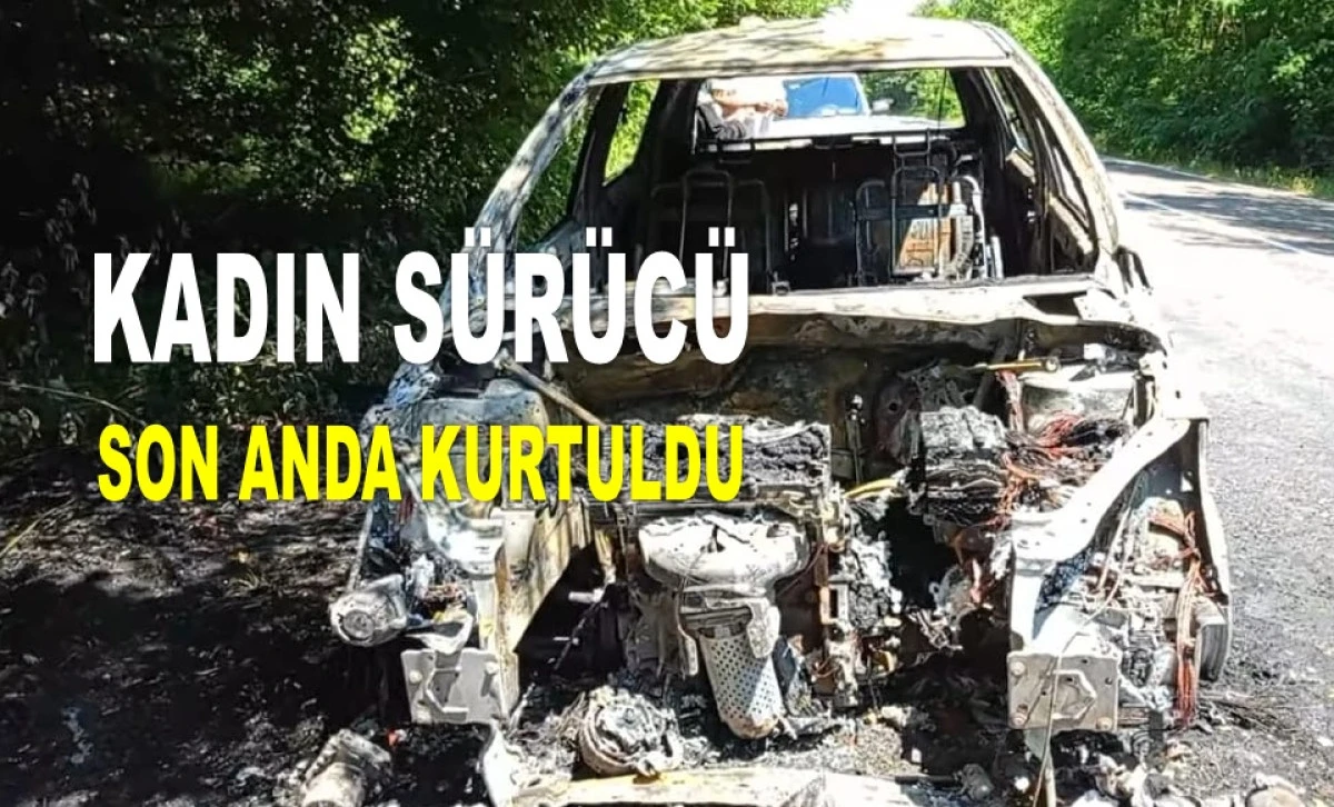 ORDU'DA SEYİR HALİNDEKİ ARAÇTA ÇIKAN YANGIN KORKUTTU