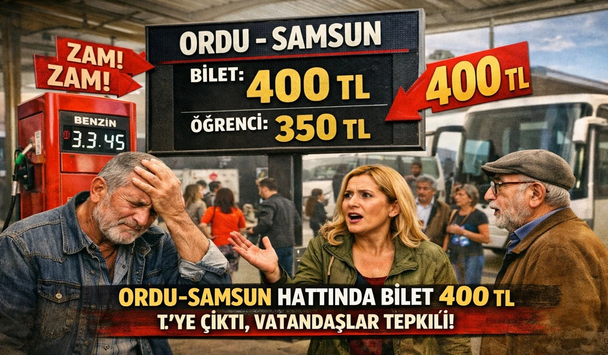 Ordu&ndash;Samsun Arası Zam: Biletler 400 TL&rsquo;ye Y&uuml;kseldi!