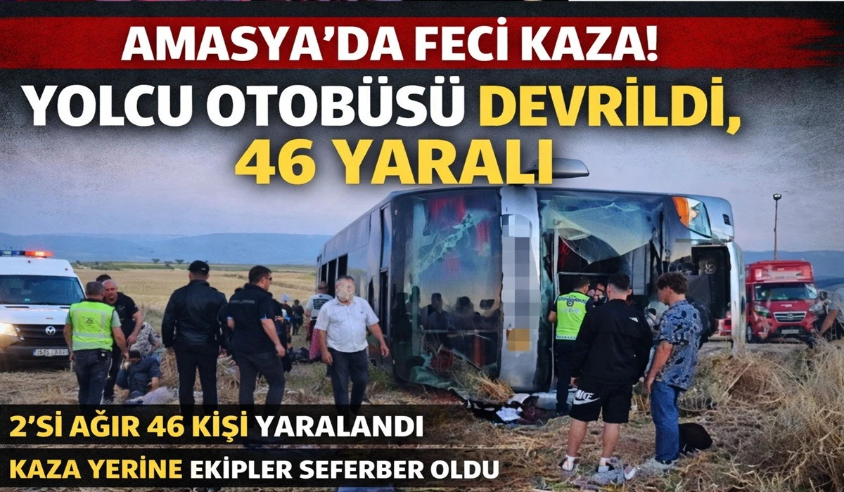 Ordu'ya Gelen Otob&uuml;s Devrildi! 2&rsquo;si Ağır 46 Yaralı