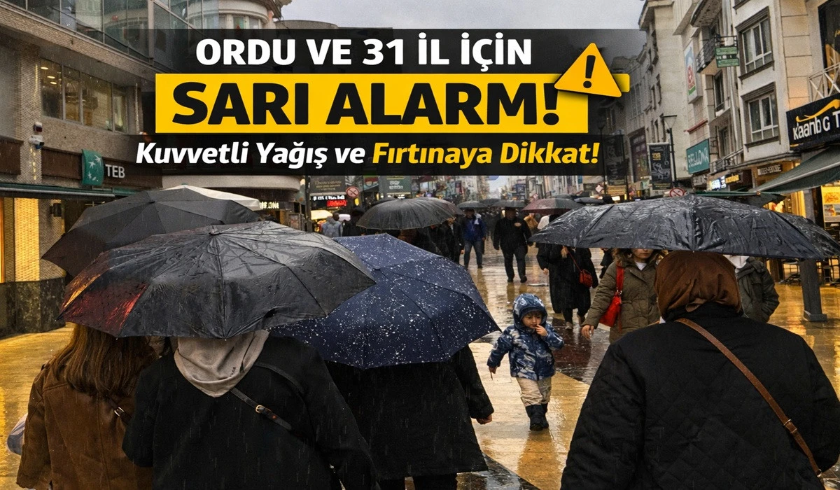 Ordu&rsquo;ya Sarı Kod Alarmı: Yağış Ve Fırtına Geliyor!