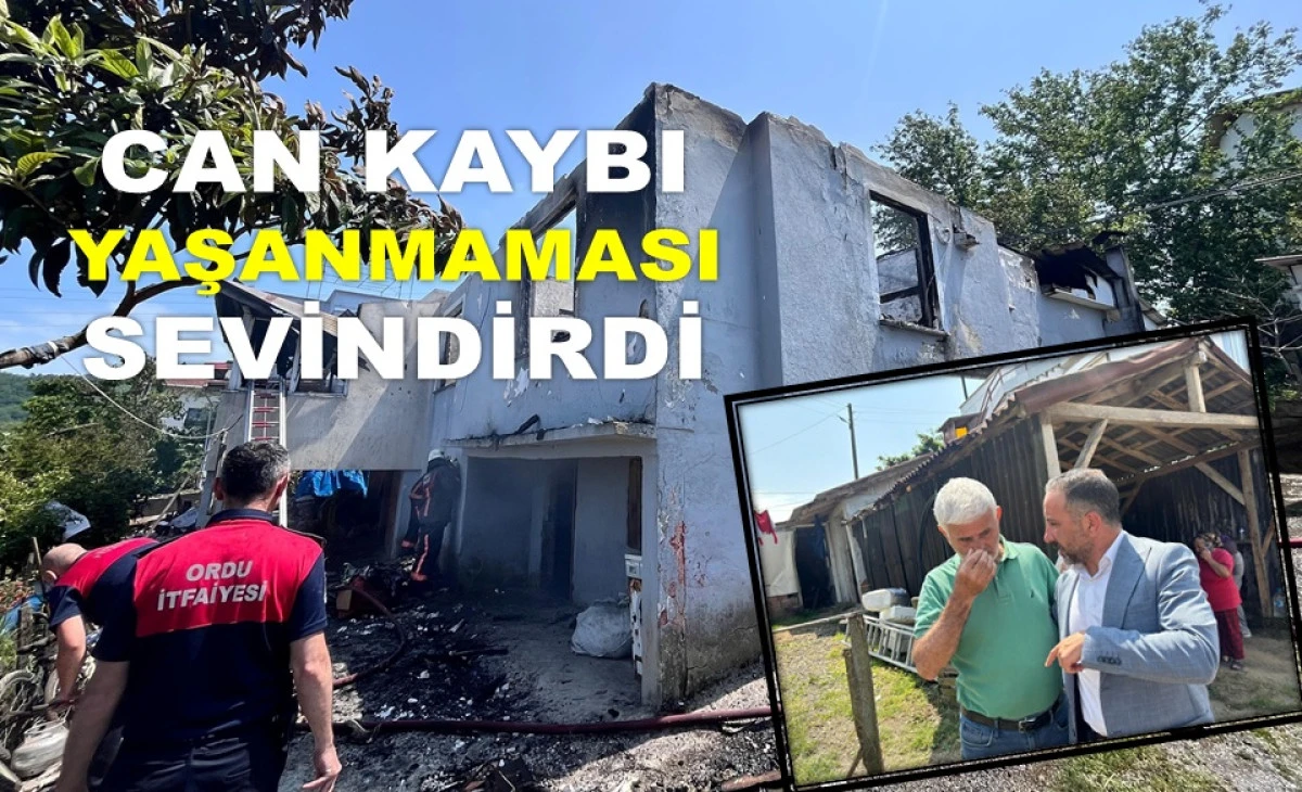PERŞEMBE'DE ÇIKAN YANGINDA İKİ KATLI EV KÜL OLDU