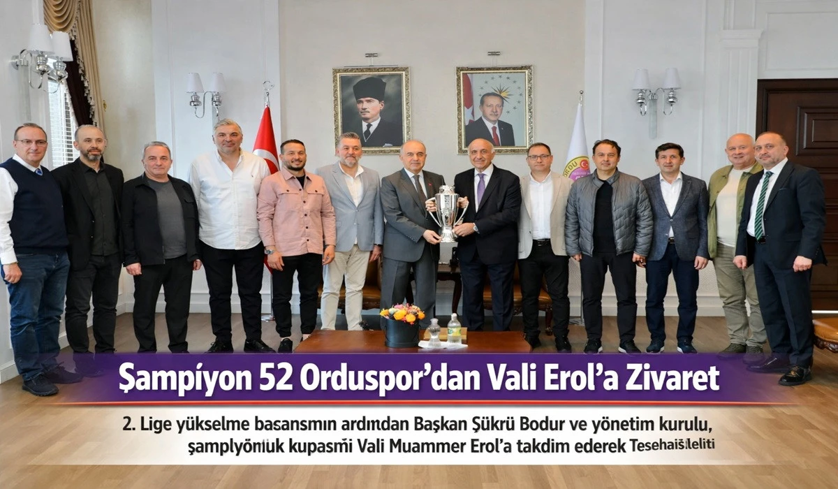 Şampiyonluk Kupası Vali Erol'a G&ouml;t&uuml;r&uuml;ld&uuml;!