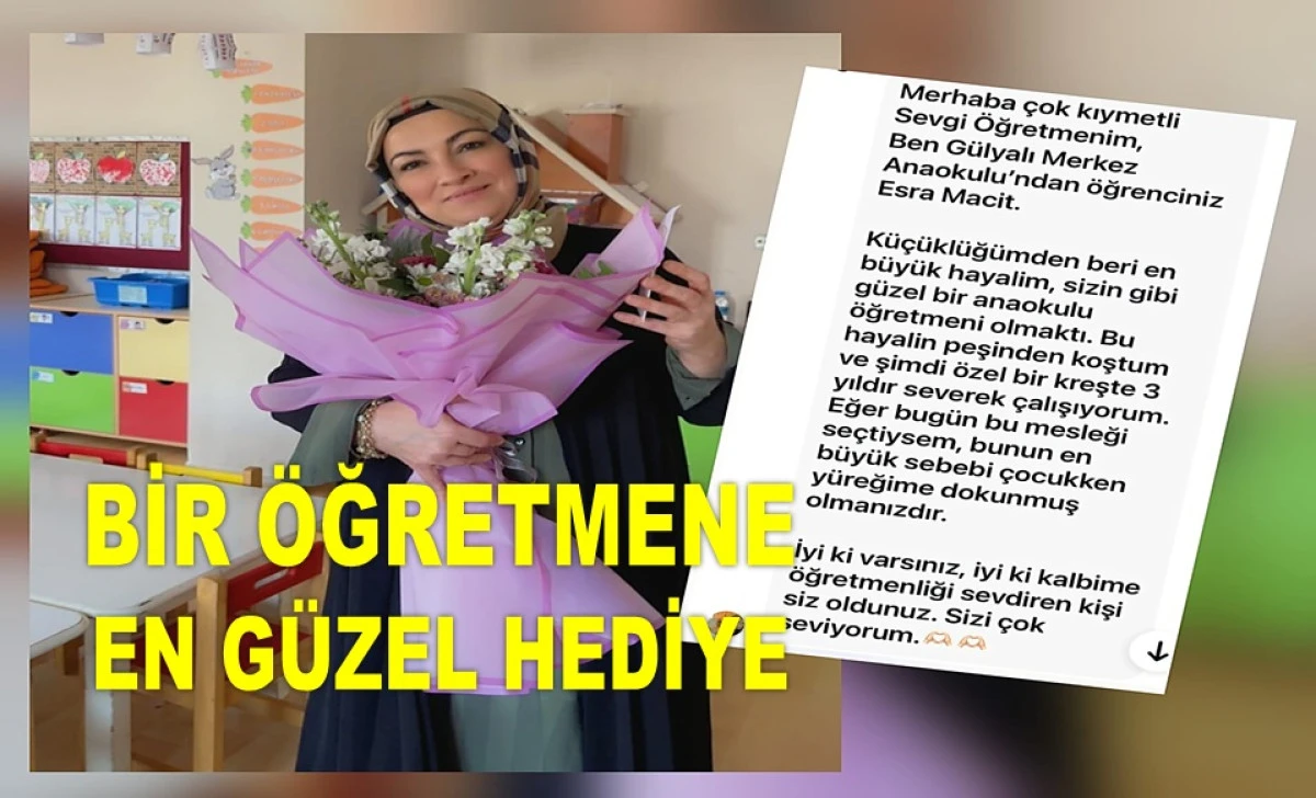 SEVGİ ÖĞRETMEN'E 'İYİ Kİ ÖĞRETMENİM' DEDİRTEN MESAJ