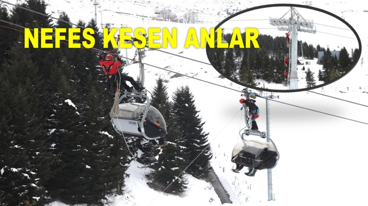 TELESİYEJDE MAHSUR KALAN 4 KİŞİ BAŞARIYLA KURTARILDI