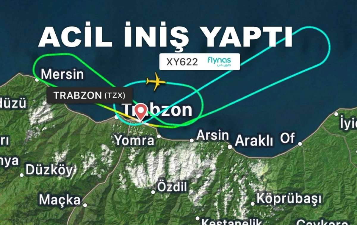 TRABZON'DAN KALKAN UÇAKTA KORKU DOLU ANLAR