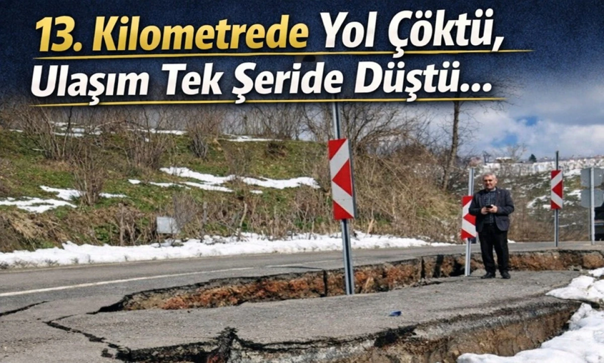 Ulubey'de Sarpdere-Damarlı Yolu'nda Korkutan Heyelan