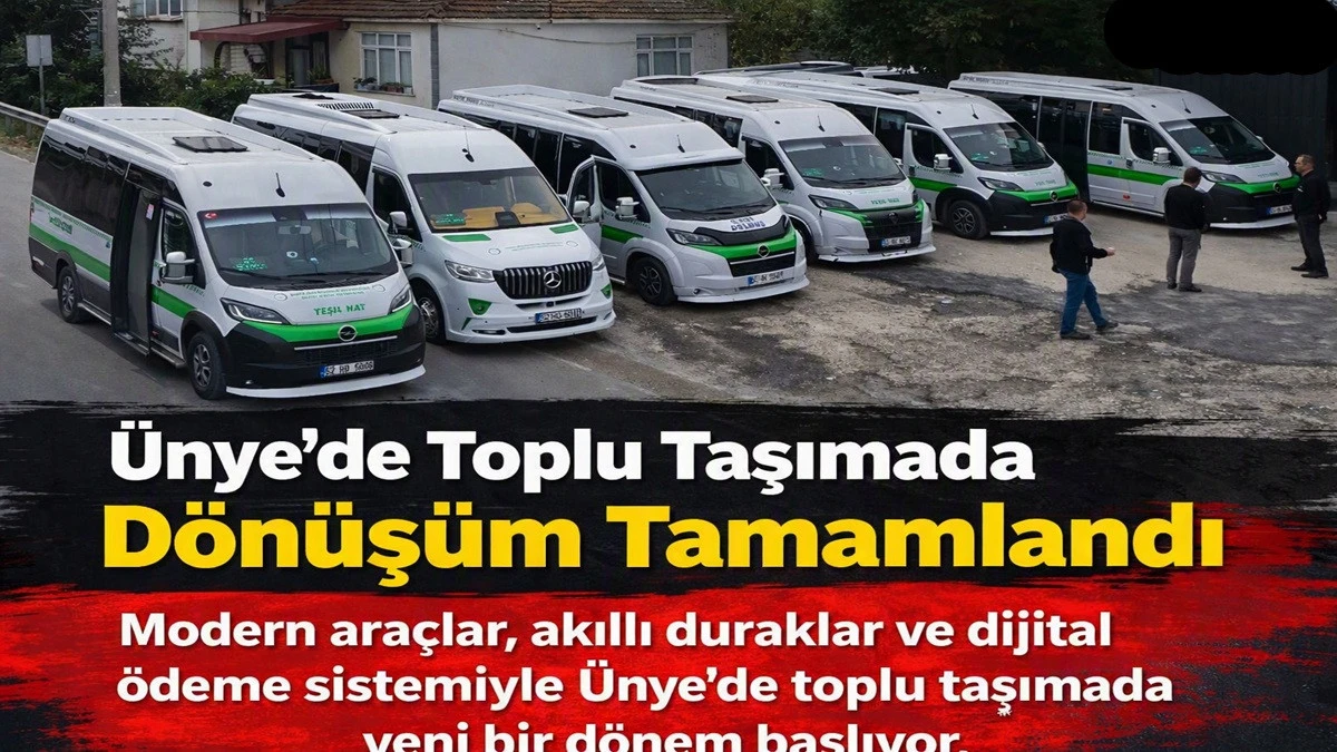&Uuml;nye&rsquo;de Toplu Taşımada Yeni D&ouml;nem Başlıyor