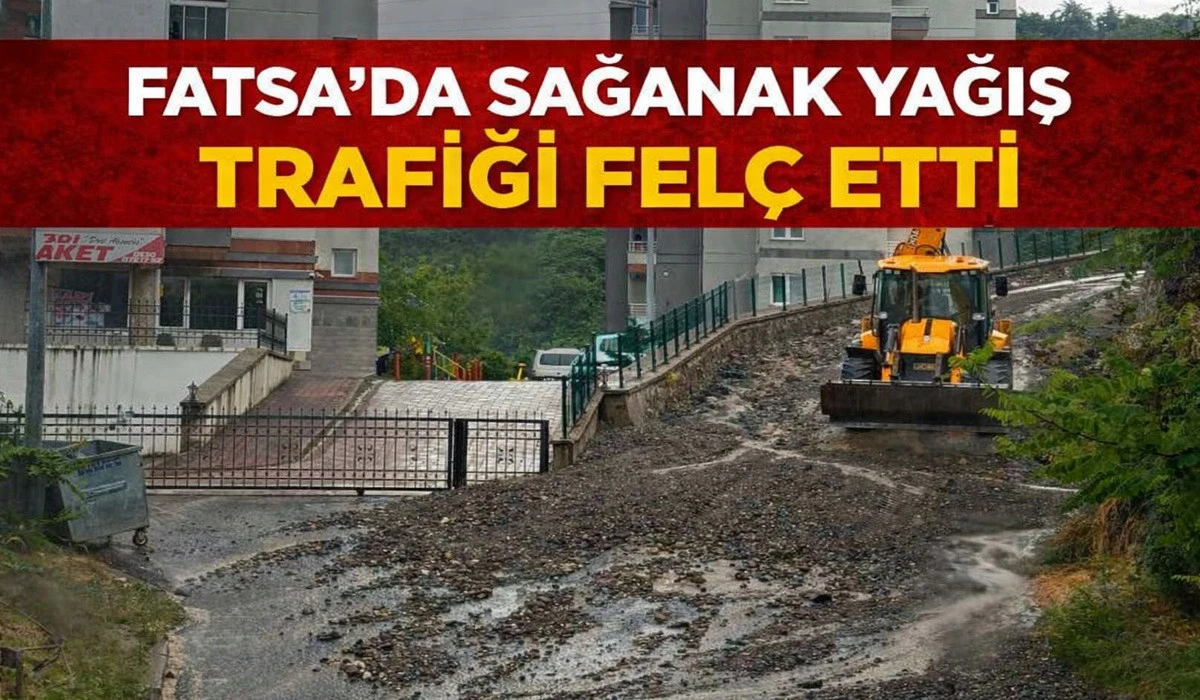 Yağmur Fatsa&rsquo;yı Vurdu: Yollar Taş ve &Ccedil;amurla Doldu