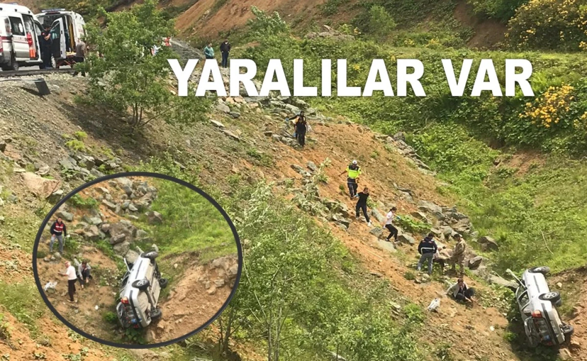 YAYLA YOLUNDA OTOMOBİL UÇURUMDAN YUVARLANDI