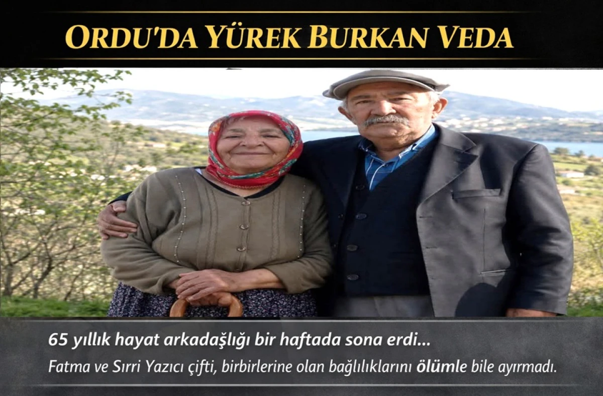Y&uuml;rek Dağlayan Veda: 65 yıllık Eşinin Acısına Dayanamadı
